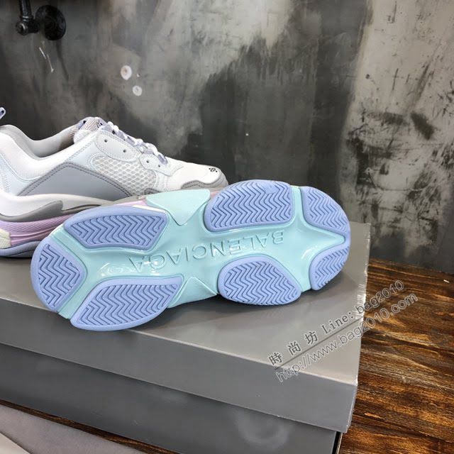 Balenciaga經典款男女鞋 巴黎世家頂級版本Triple S透氣3M反光姥爹復古運動鞋 Balenciaga情侶款老爹鞋  hdbl1178